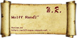 Wolff René névjegykártya